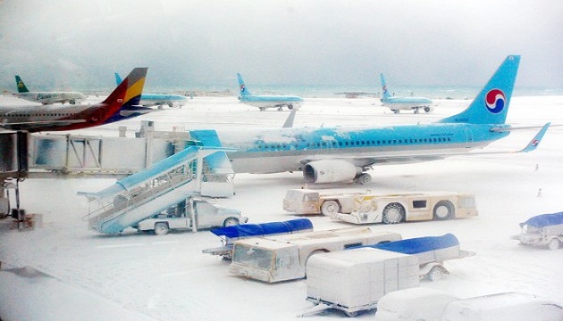 暴雪襲境積雪高深 濟州機場停機50小時 | 文章內置圖片