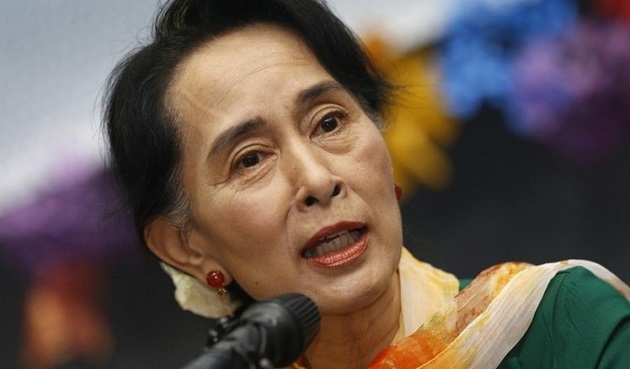 緬甸民主鬥士翁山蘇姬發表演說，提憲改成立聯合政府