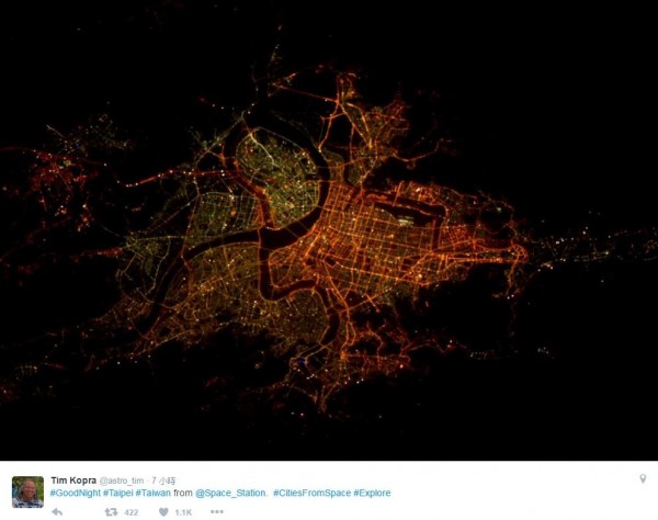 NASA也認證的美麗！太空人貼台北夜空照　我們的城市好美