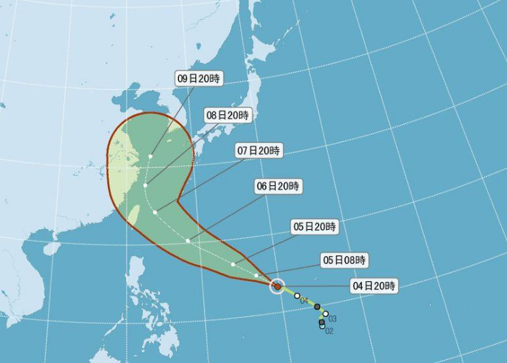 今年首颱要來了!颱風尼伯特增強擴大 5日路徑較明確