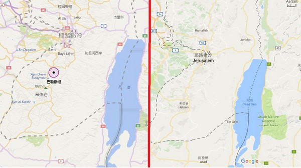 地圖又出包！　Google地圖上沒有巴勒斯坦？