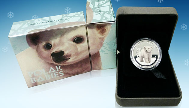 北極熊寶寶彩色精鑄銀幣，溫馨上市！