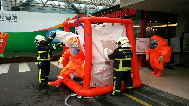 中市消防局与丰原医院合作防灾演练 降低意外事故的伤害
