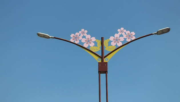 增添「粉红」意象　北投大业路增设樱花路灯　