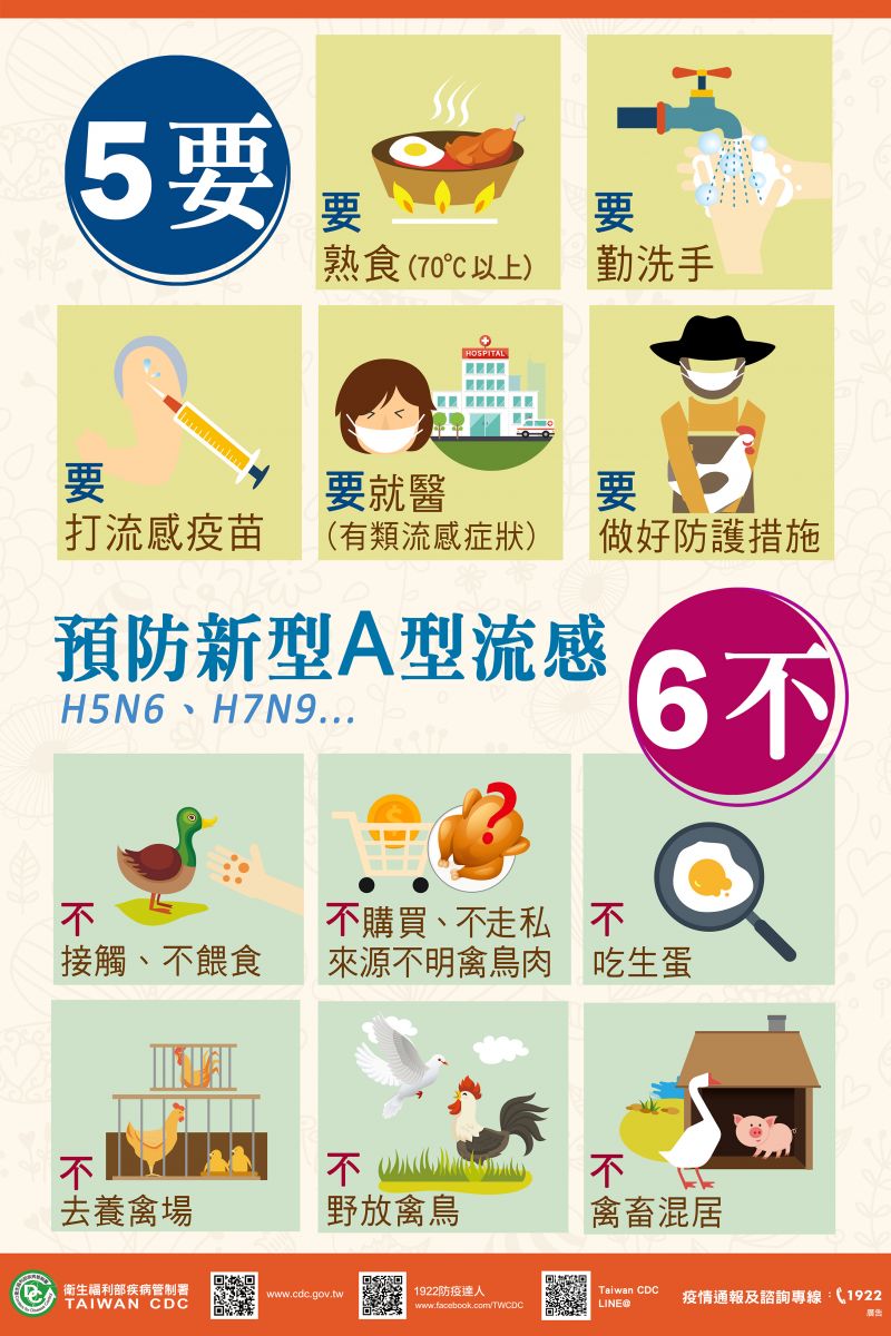 國內進入禽流感流行季節，已有候鳥檢出H5N6病毒，民眾請遵守「5要6不」原則 | 文章內置圖片