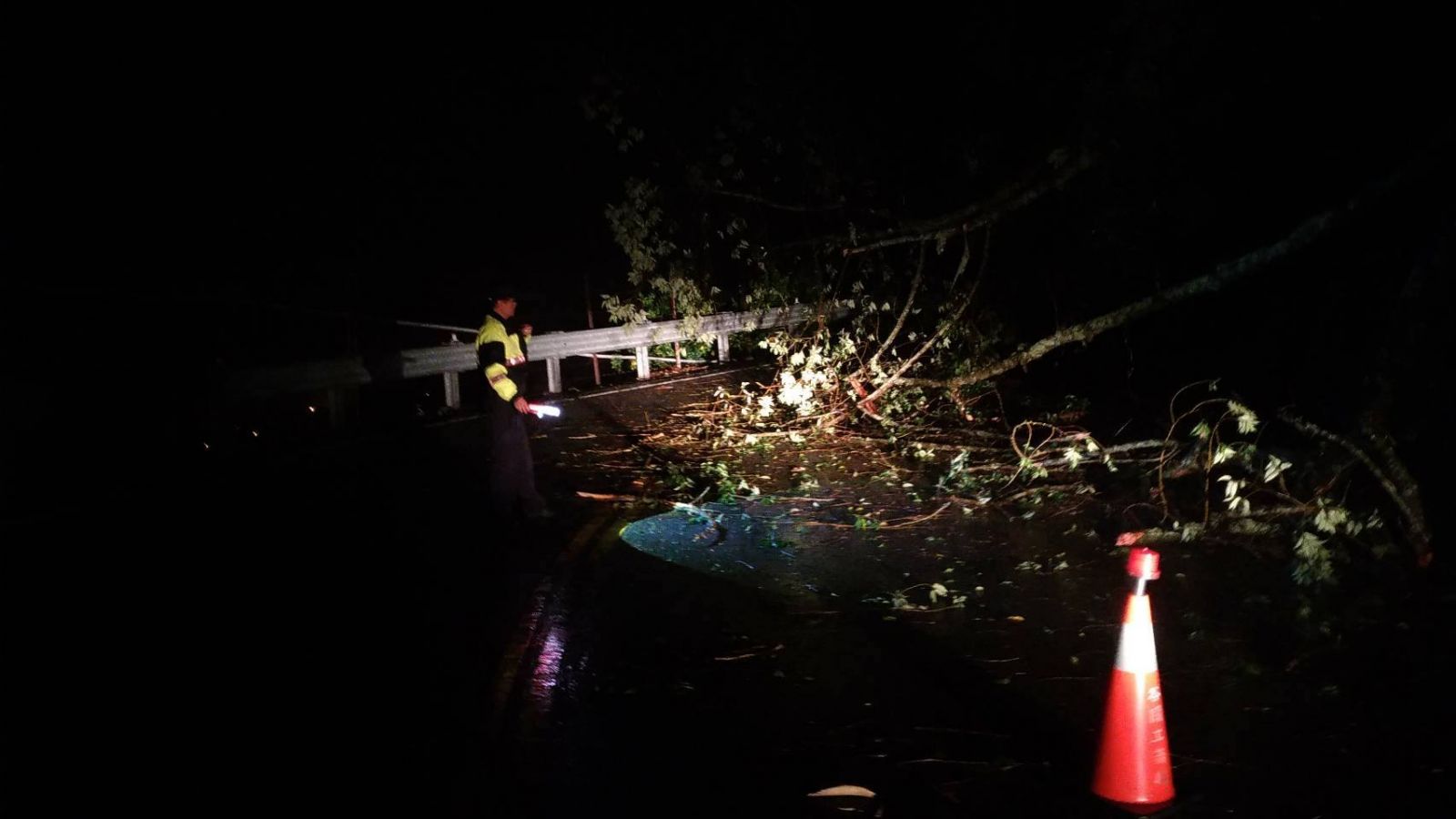 東勢警維護山區用路人安全 無畏風雨移除倒塌路樹 | 文章內置圖片