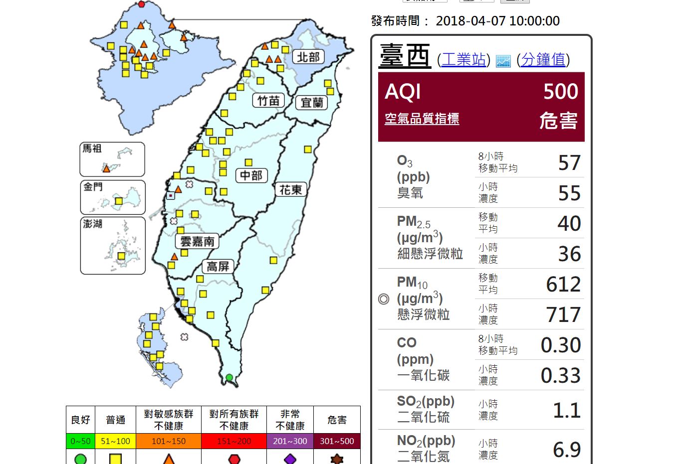 陸沙塵暴抵台空品差  雲林出現「褐色警報」 | 文章內置圖片