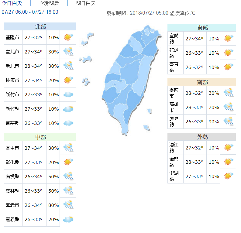 今上午天气稳定 午后西半部及山区有雷阵雨 | 文章内置图片